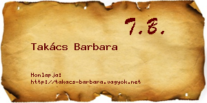 Takács Barbara névjegykártya
